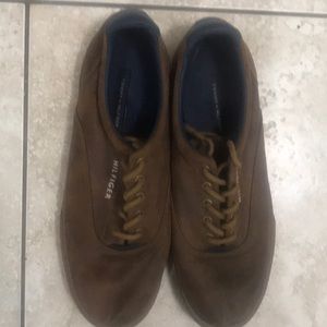 Brown brown textile upper shoes( looks suede)